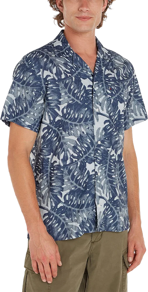 W-DIFFUSED FOLIAGE PRINT SHORT-SLEEVED SHIRT