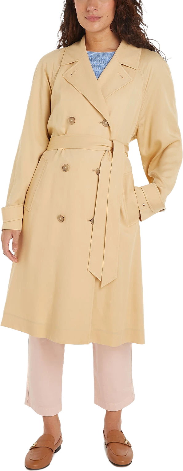 Tencel Blend Fluid Trench Coat