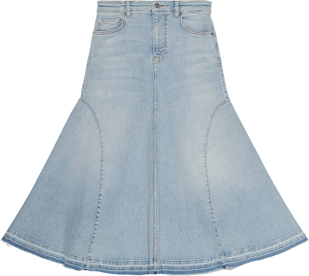 Tint Denim Midi Skirt