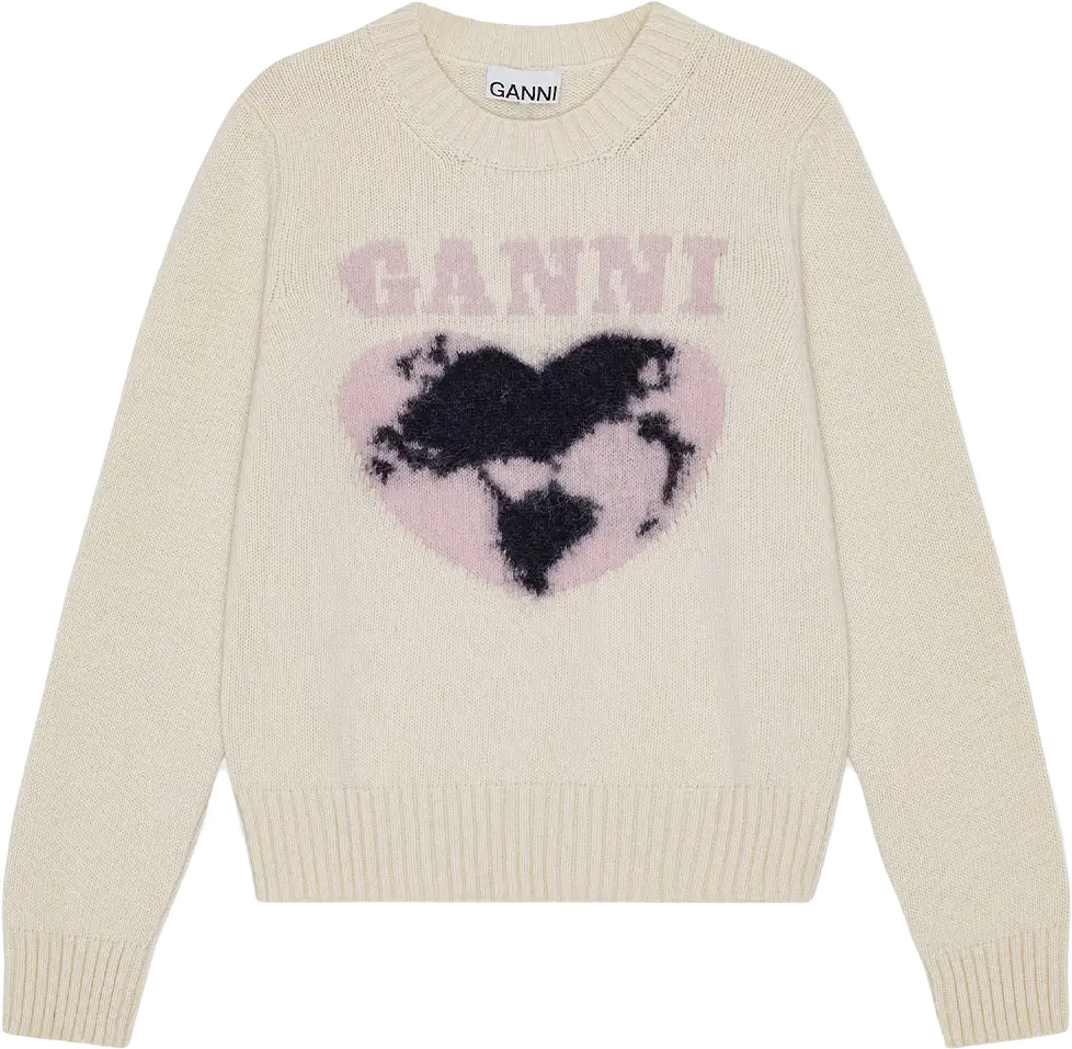 Graphic Soft Wool Mix O-Neck Jumper