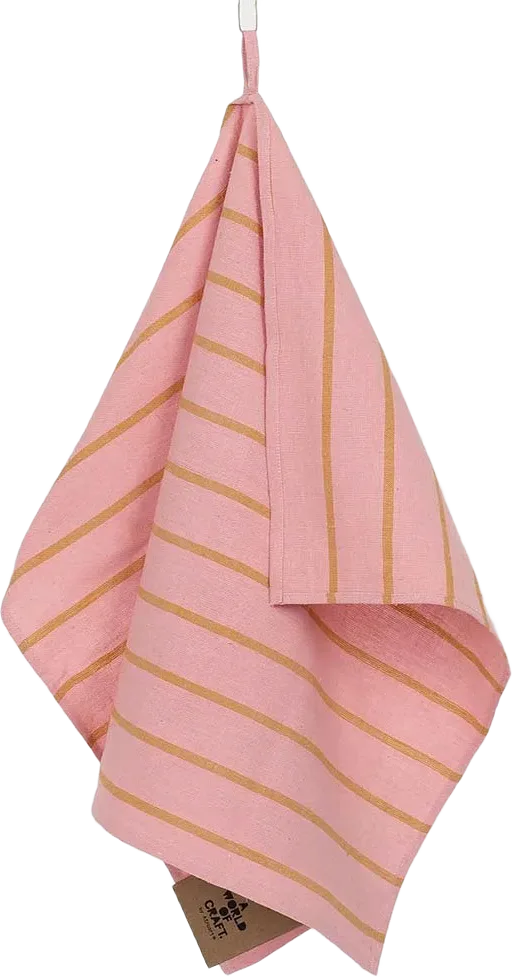 ECO WIDESTRIPE Handduk, rosa/senap