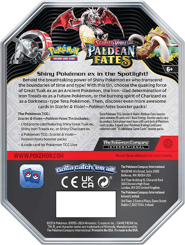 Pokémon Paldean Fates Tin