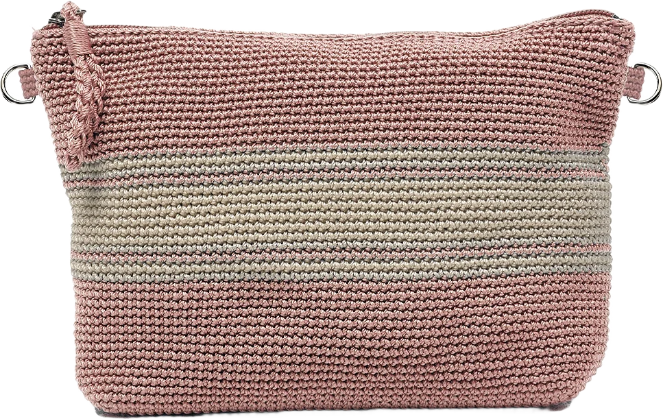 Stripe Cosmetic Soft Pink Crochet Collection