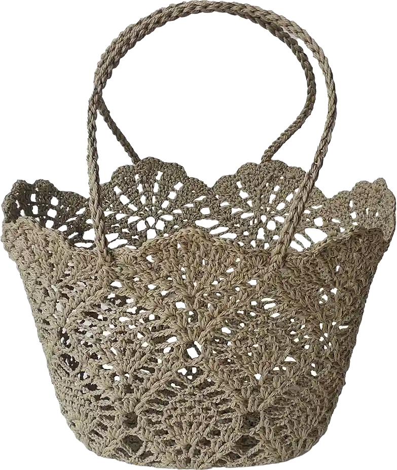 Daisy Crochet Basket Sand