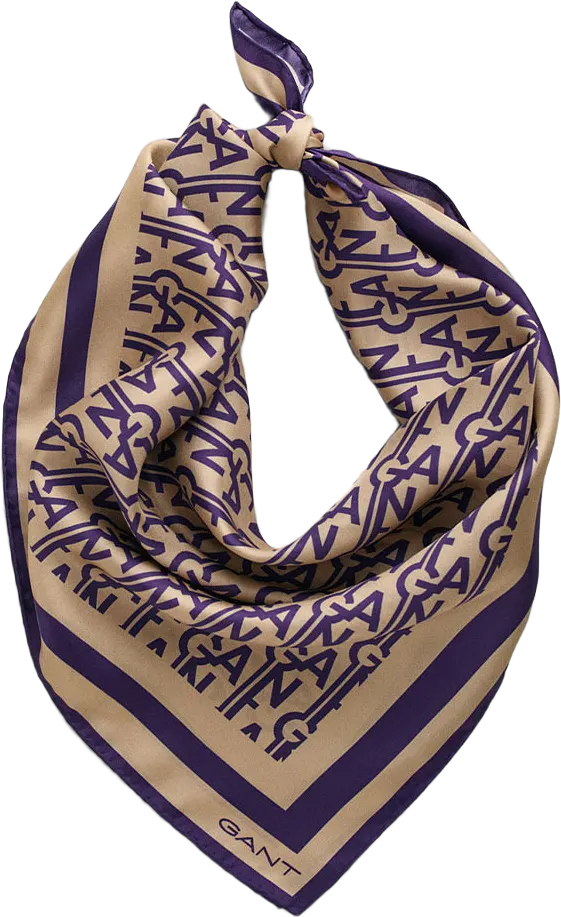 MONOGRAM PRINTED SILK SCARF