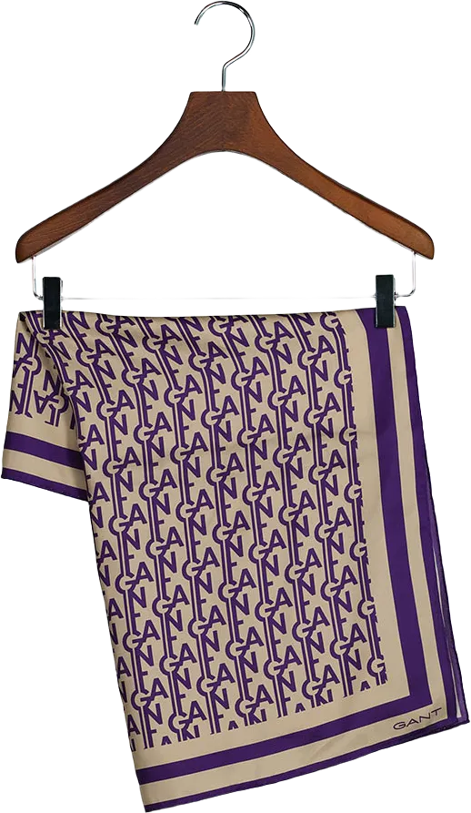 MONOGRAM PRINTED SILK SCARF