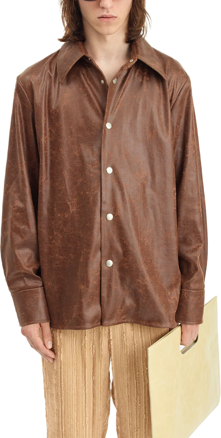 RAINIER OVERSHIRT COATED FAUX BROWN