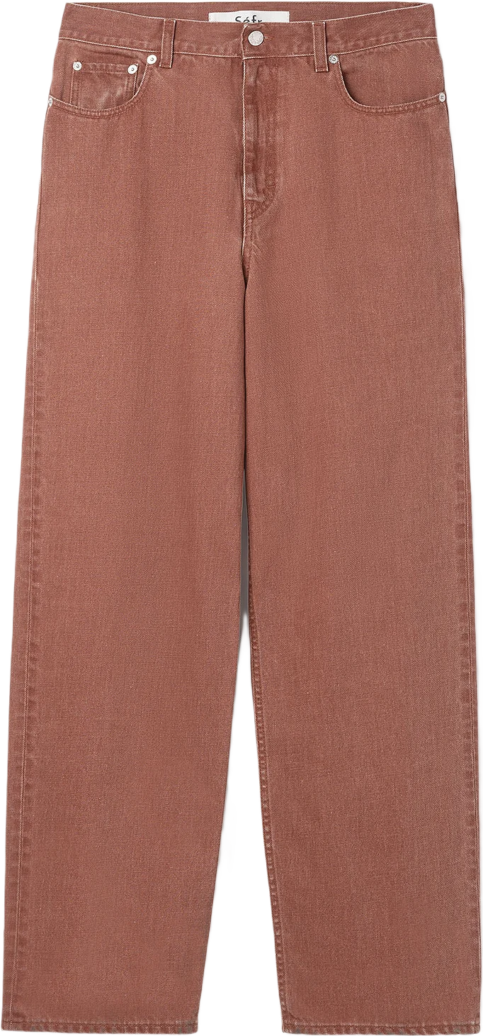 WIDE CUT JEANS FADED RED