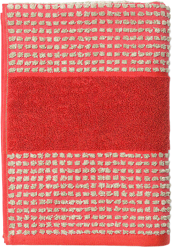 Check Handduk 70x140 cm röd/sand