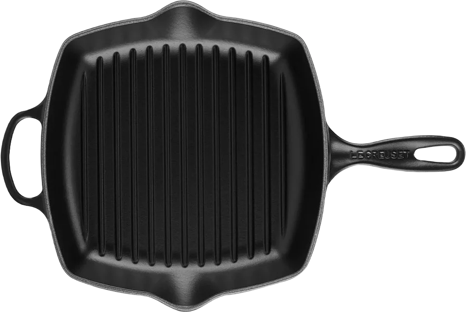 Kvadratisk grillpanna gjutjärn 26cm Matte Black