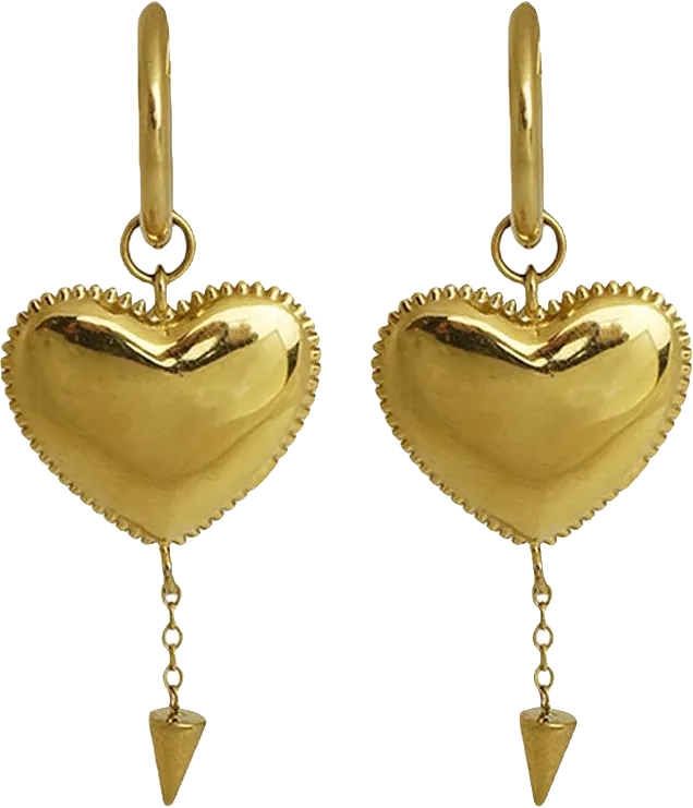 DEVIL HEART EARRINGS GOLD