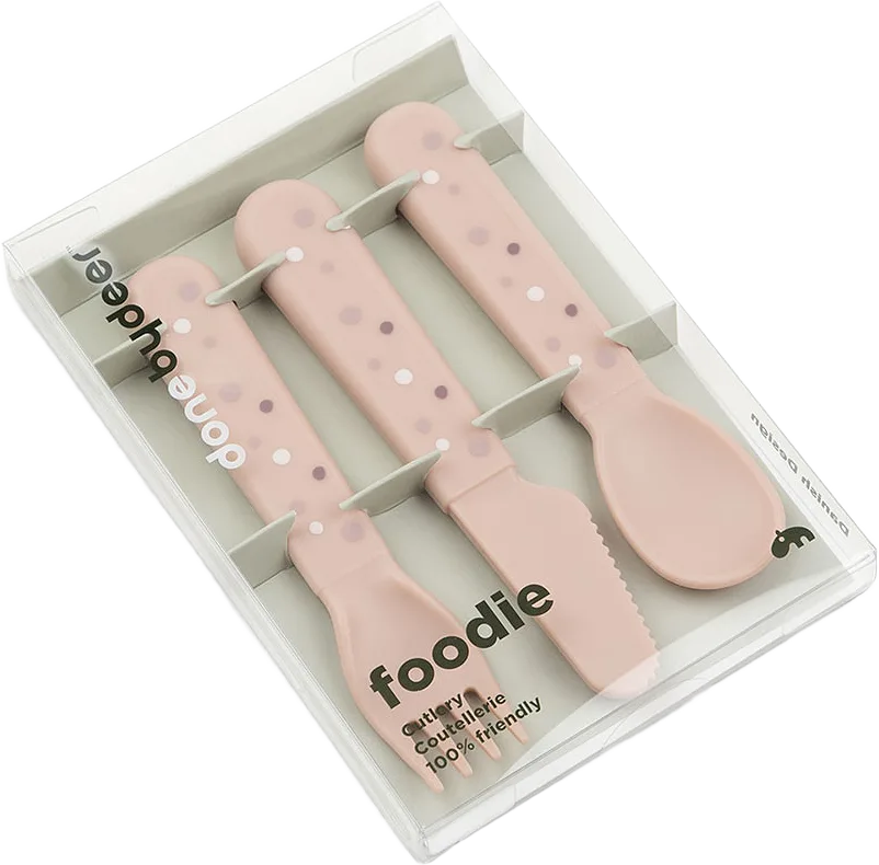 Foodie cutlery set Happy dots Powder