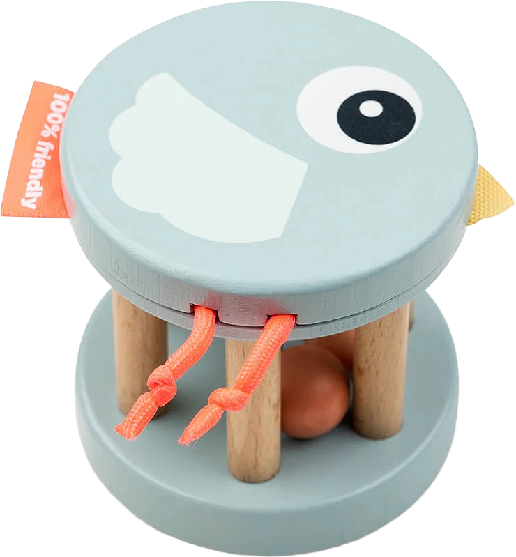 Wooden rattle Birdee Blue