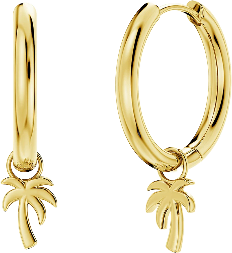 Tropic Hoops Palm Tree Gold