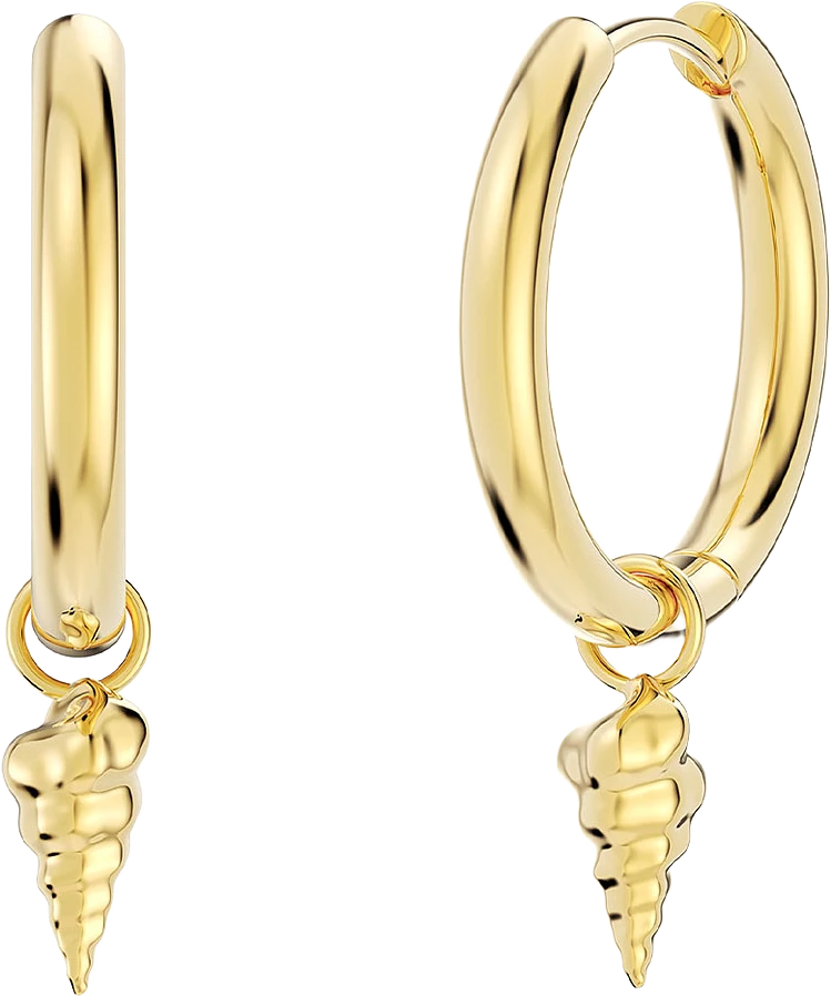 Tropic Hoops Spiral Shell Gold