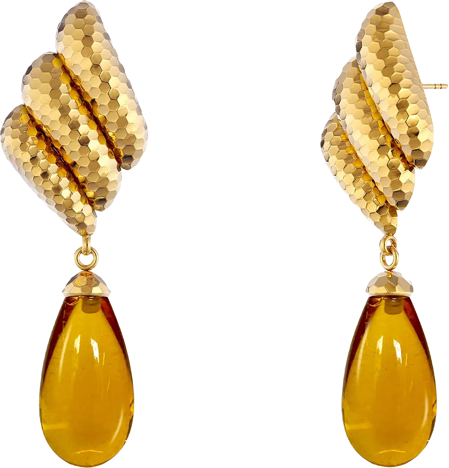 Cali Earrings Amber Gold