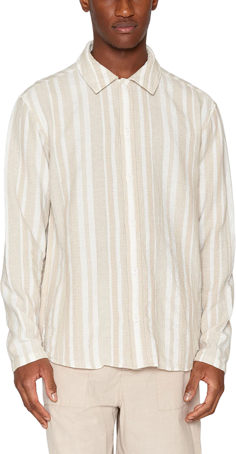 Loose jacquard woven striped shirt