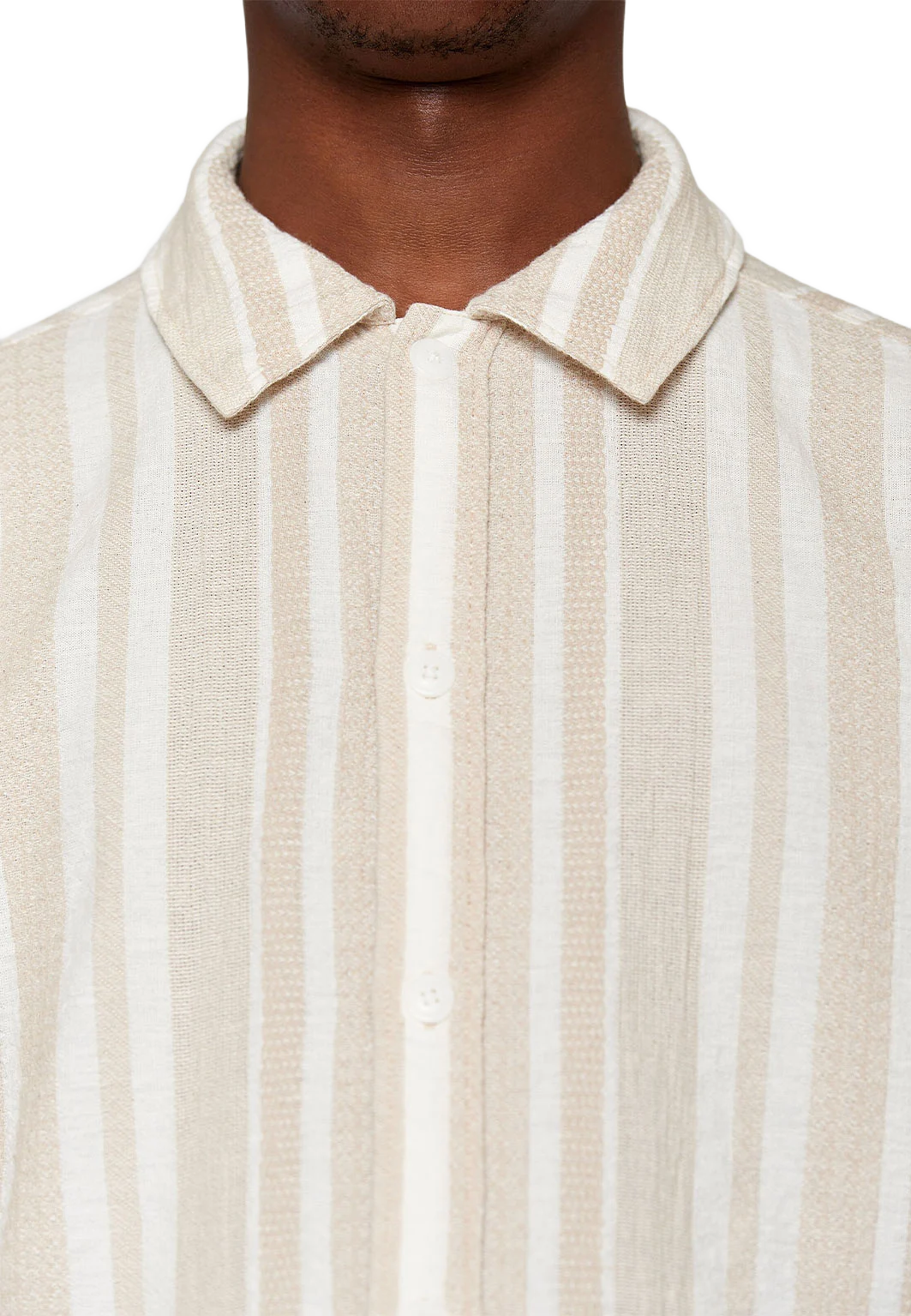 Loose jacquard woven striped shirt