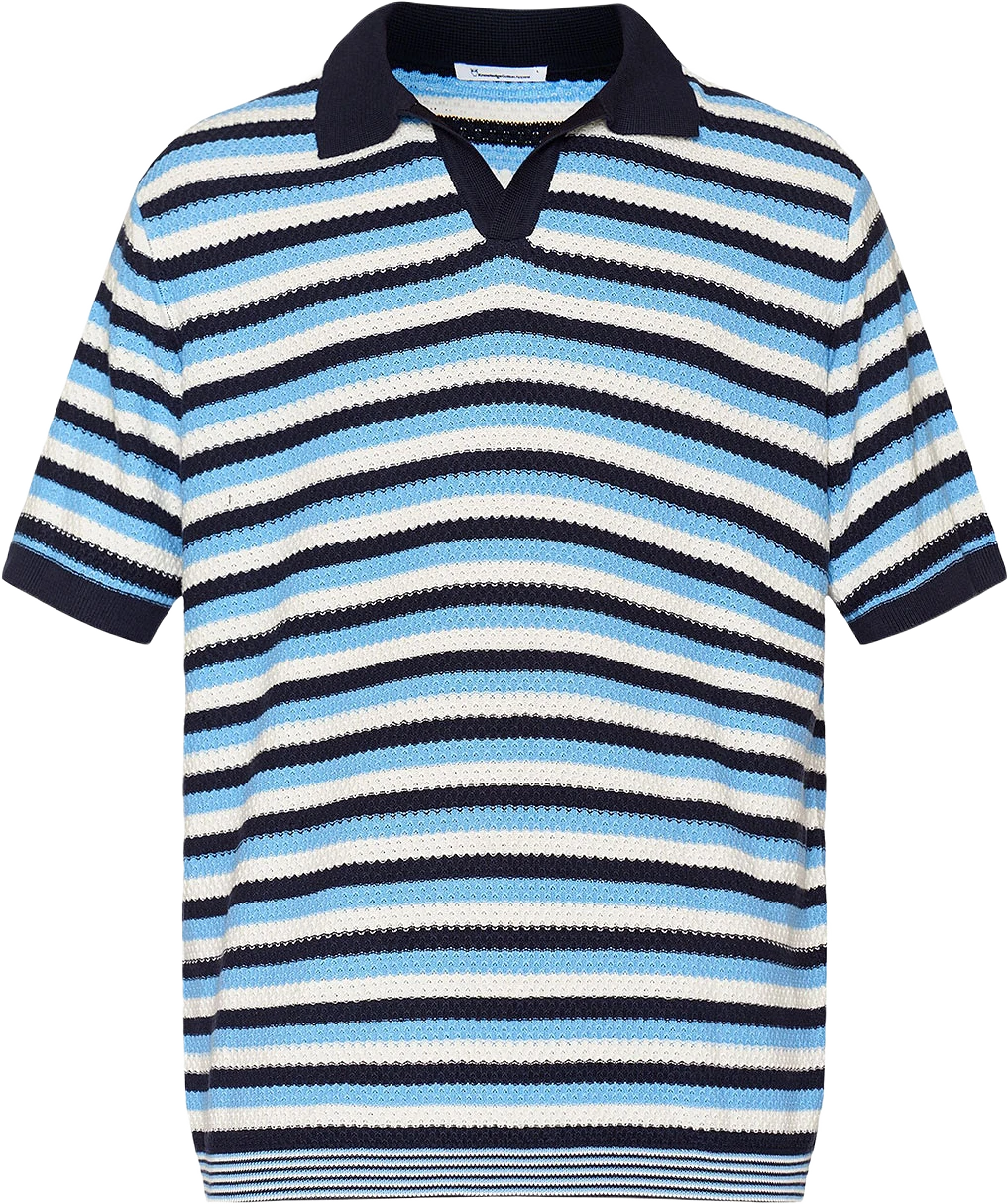 Regular short sleeve striped knitted polo