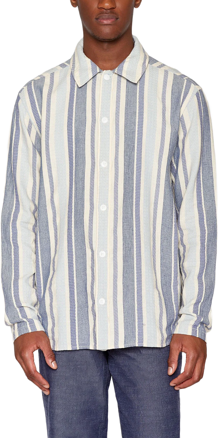 Loose jacquard woven striped shirt