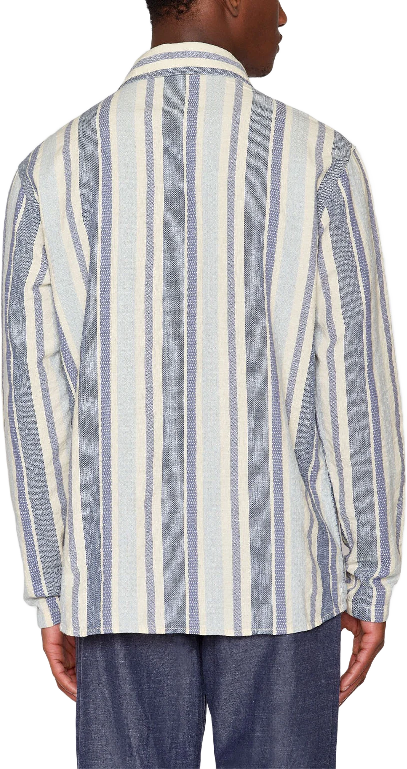 Loose jacquard woven striped shirt