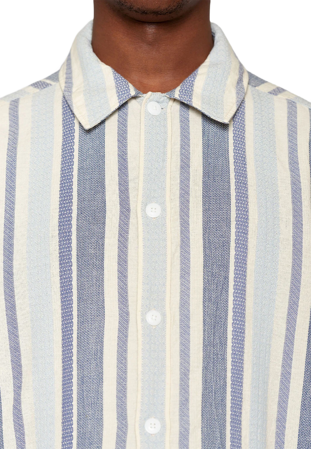 Loose jacquard woven striped shirt