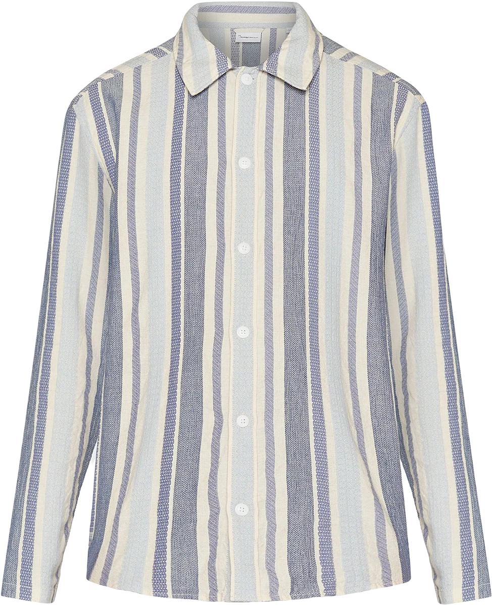 Loose jacquard woven striped shirt