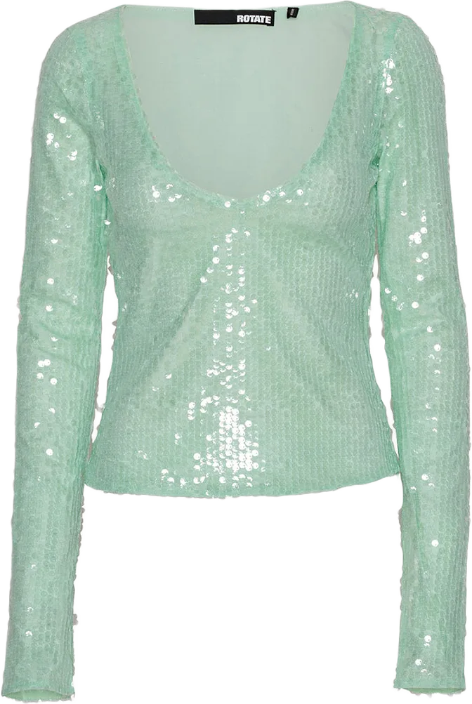 Sequins V-Neck Top