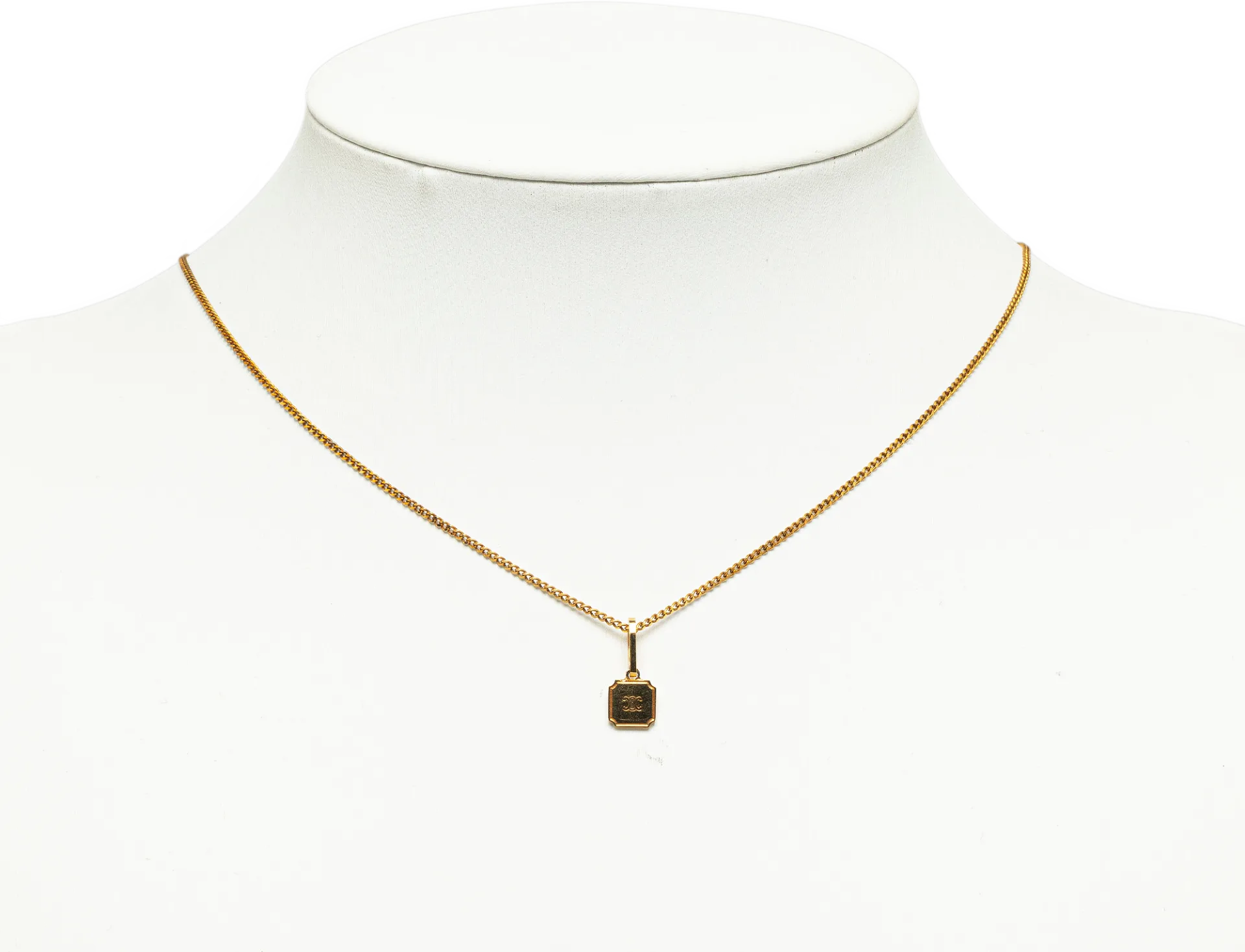 Celine Triomphe Box Pendant Necklace