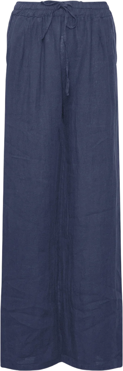 18870, Pants, Linen - Blue Navy