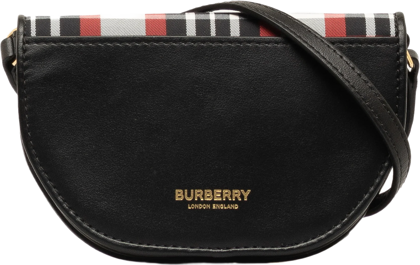 Burberry Olympia Micro Tartan Nylon And Leather Crossbody