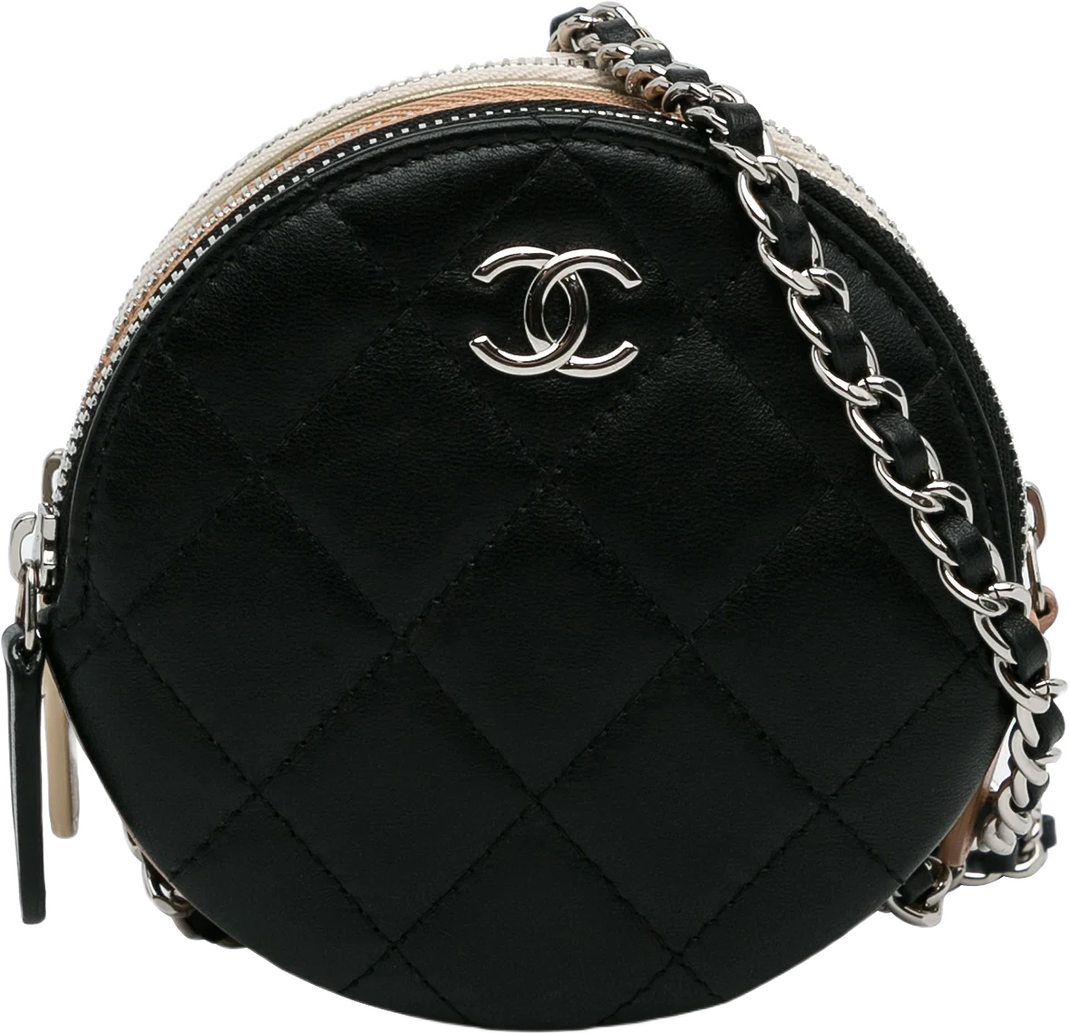 Chanel Cc Round Triple Zip Crossbody Bag