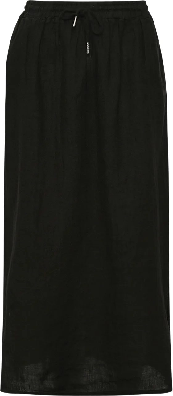 Hildur, Long Skirt, Linen - Black