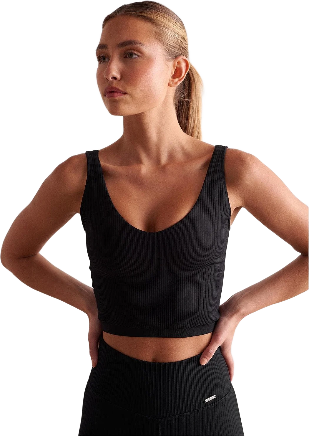 Black Ribbed Seamless Bralette