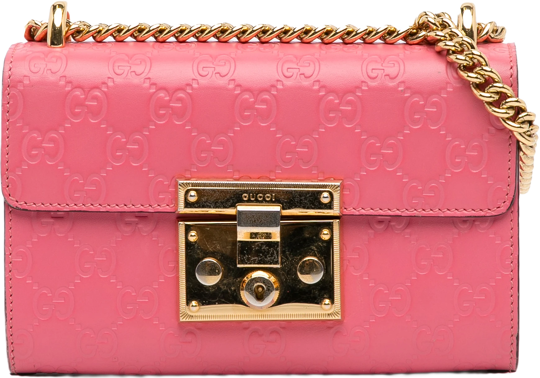 Gucci Small Guccissima Padlock Crossbody Bag