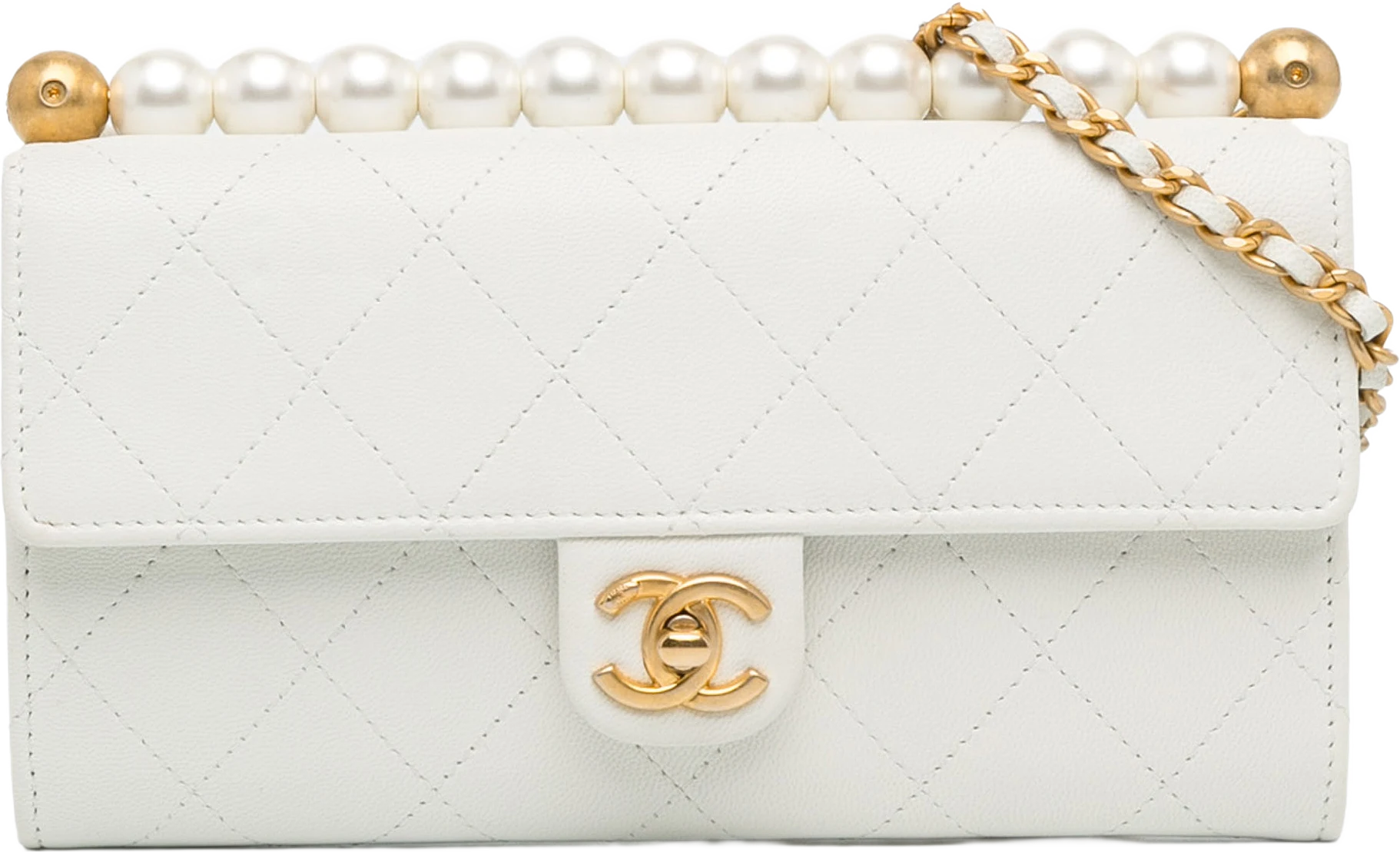 Chanel Goatskin Chic Pearls Wallet On Chain