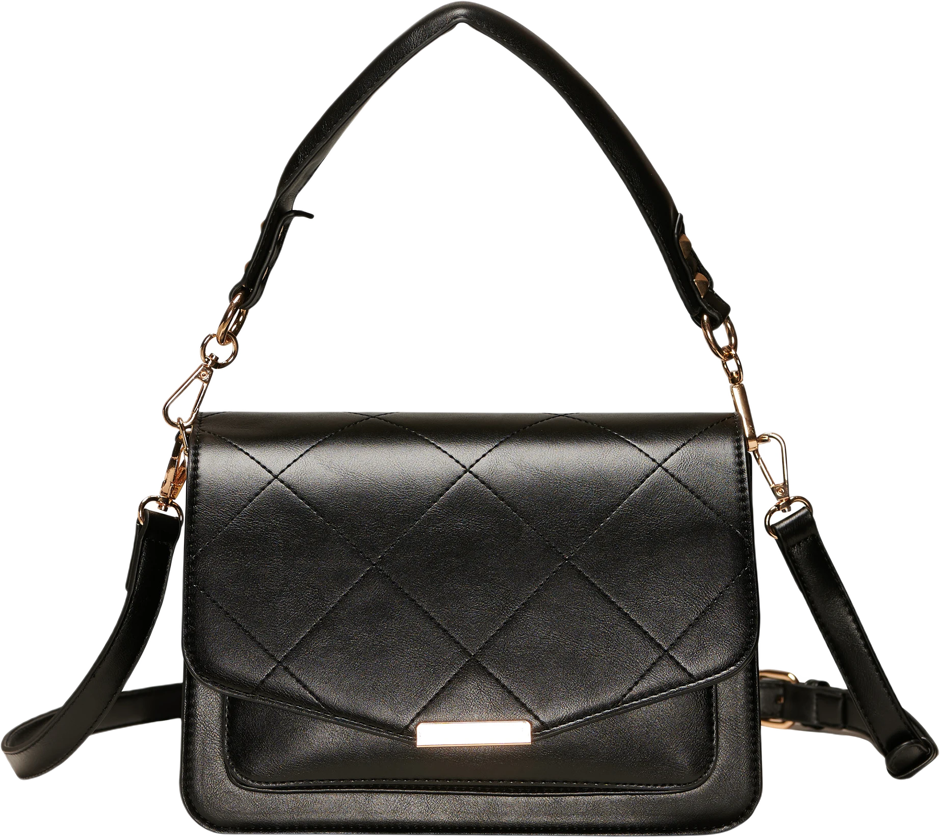 Blanca Multi Compartment Bag - Black Leather Look