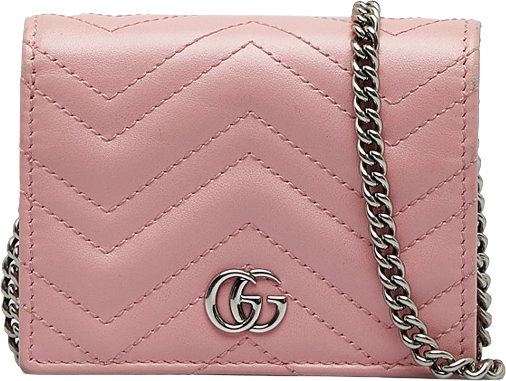 Gucci Gg Marmont Leather Wallet On Chain