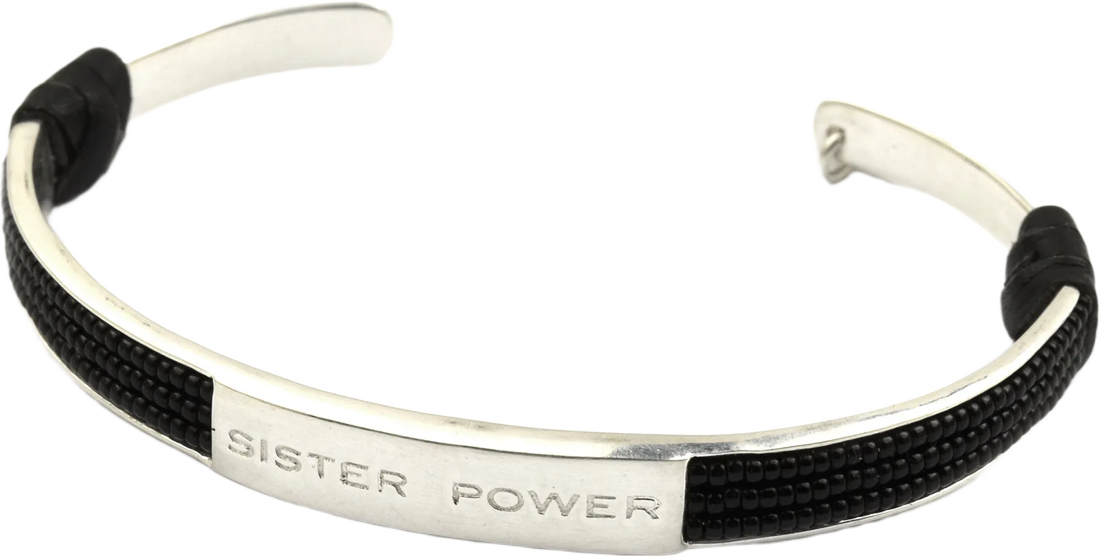 Sister Power Bracelet Black Silver