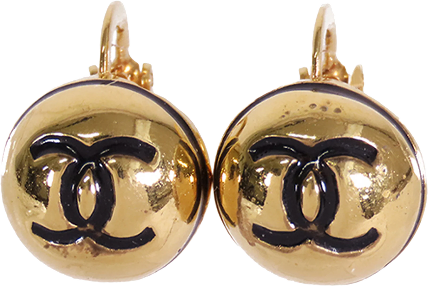 Chanel Cc Button Clip On Earrings