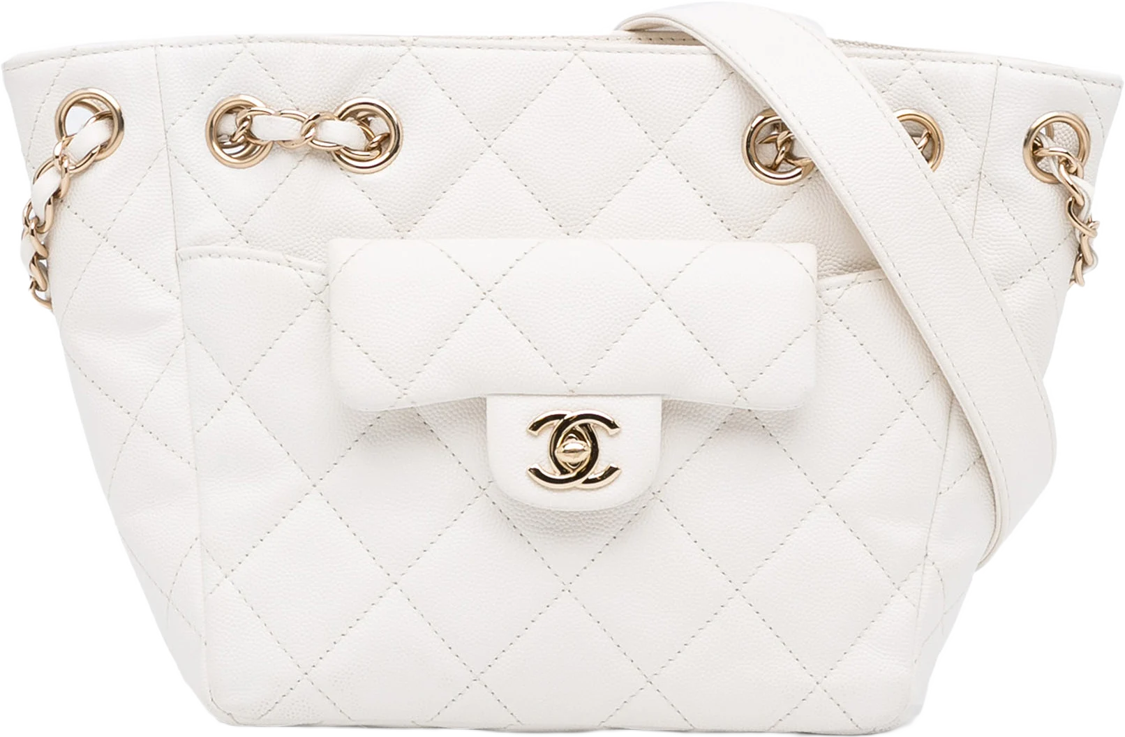 Chanel Cc Caviar Bucket Bag