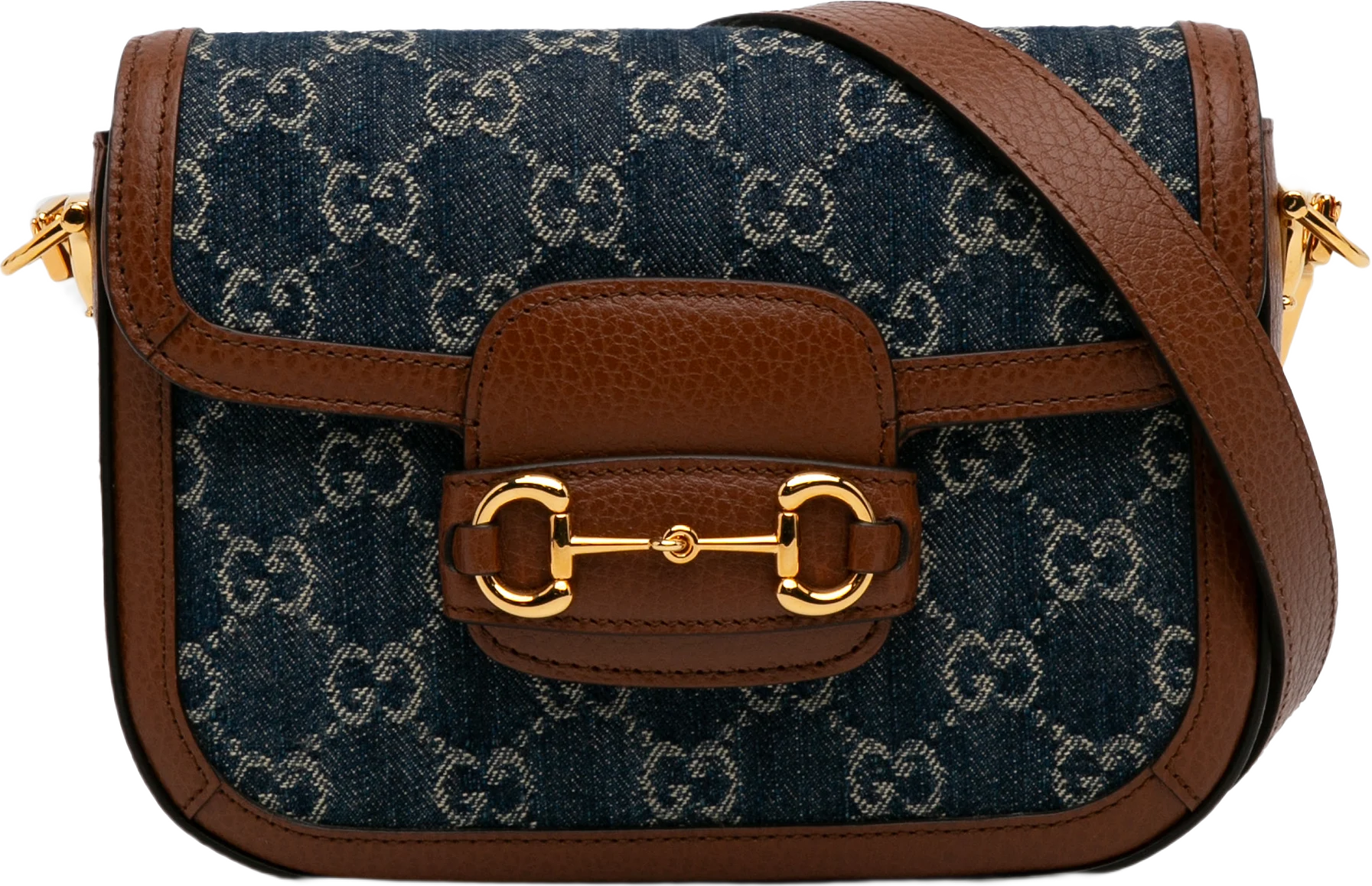 Gucci Mini Gg Denim Horsebit 1955 Satchel