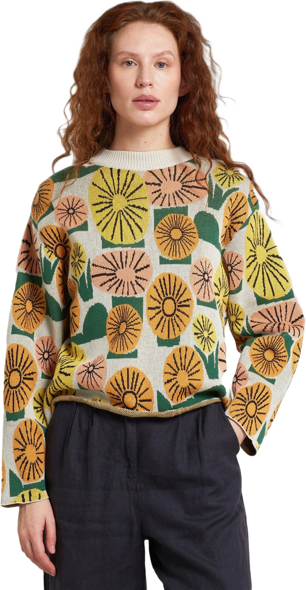 Sweater Limhamn Dandelions Oat White