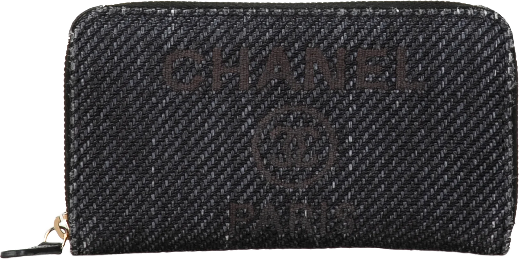 Chanel Tweed Deauville Zip Wallet