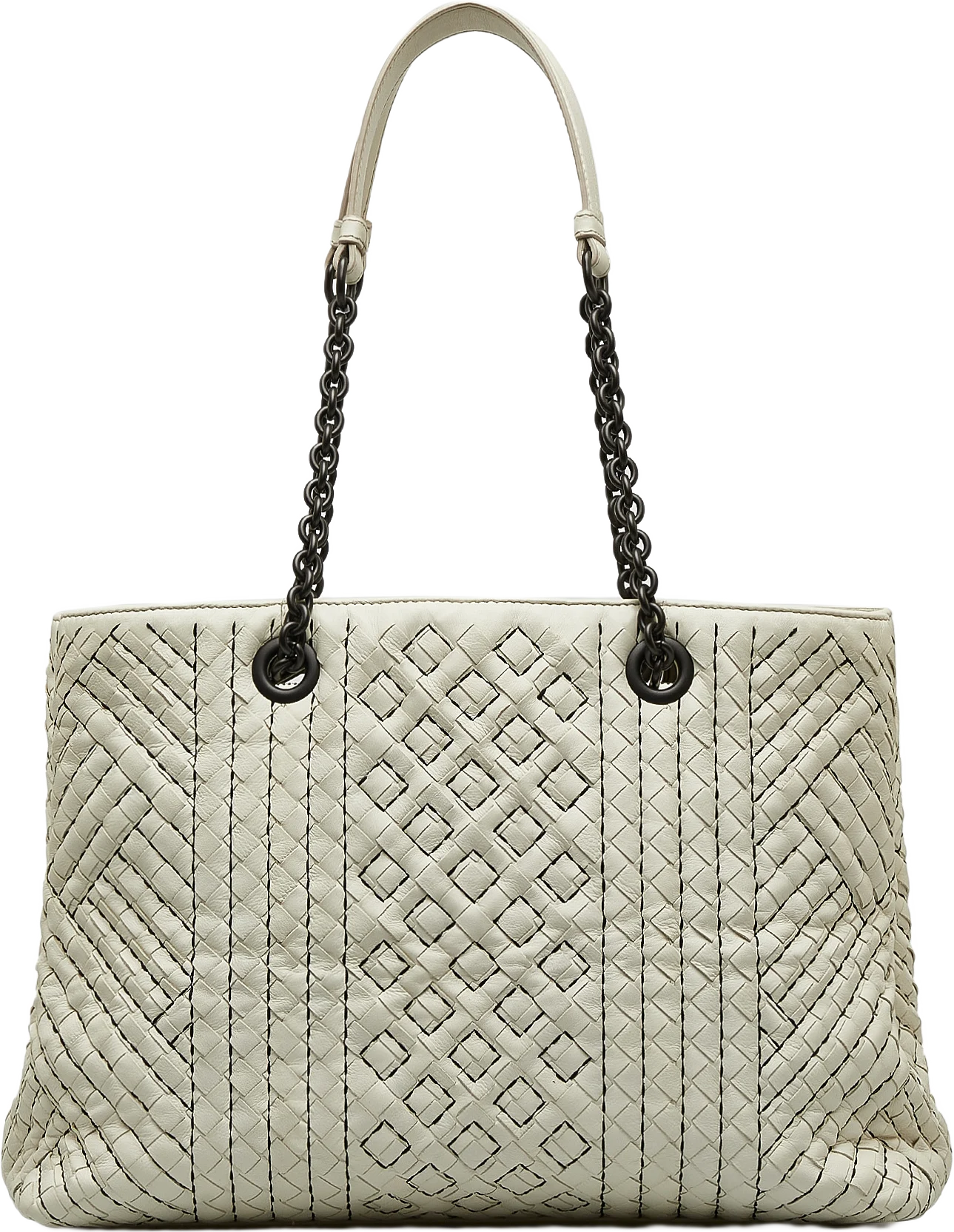 Bottega Veneta Medium Intrecciato Stitched Double Chain Tote