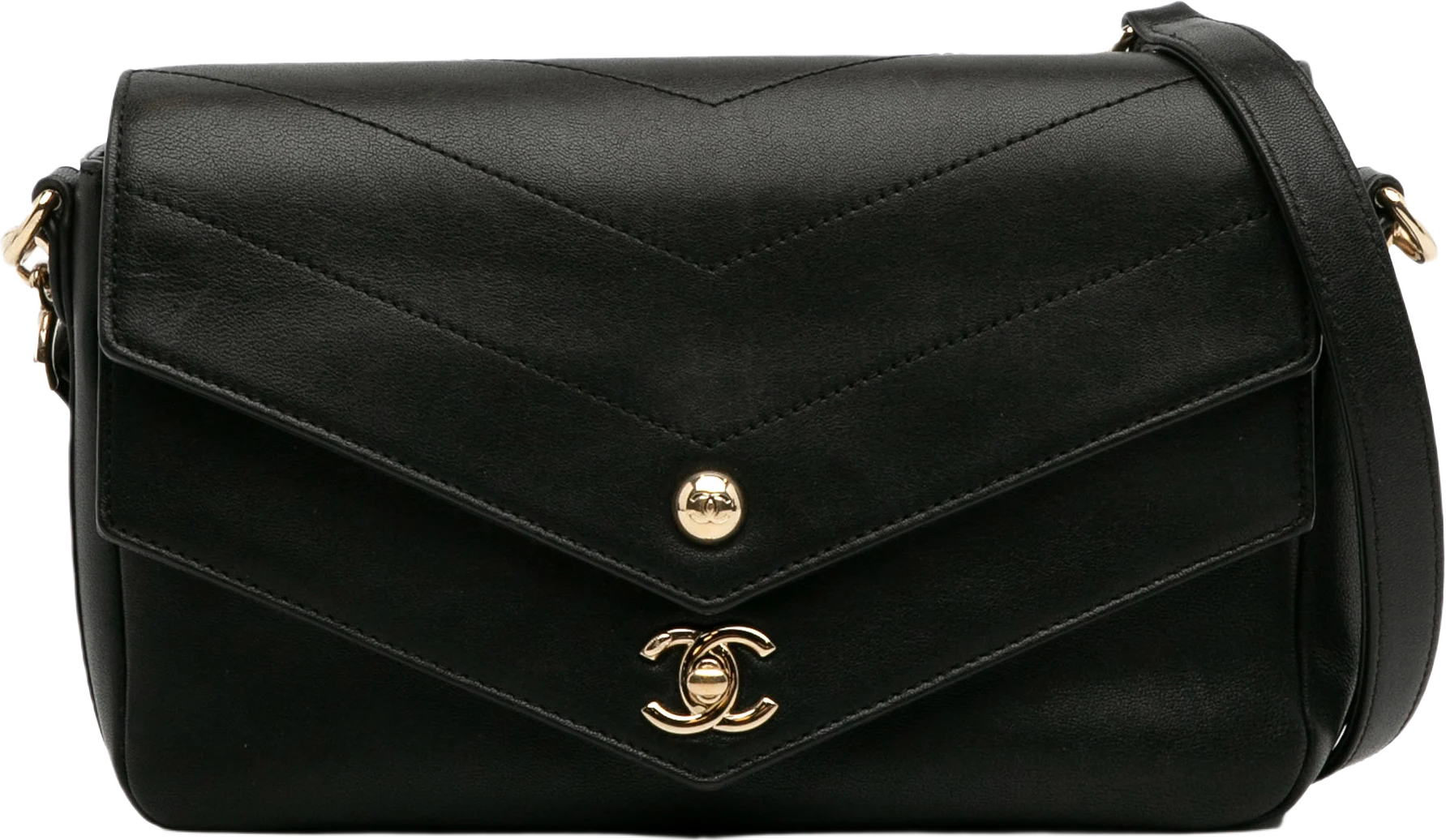 Chanel Calfskin Elaphe Double Chevron Flap