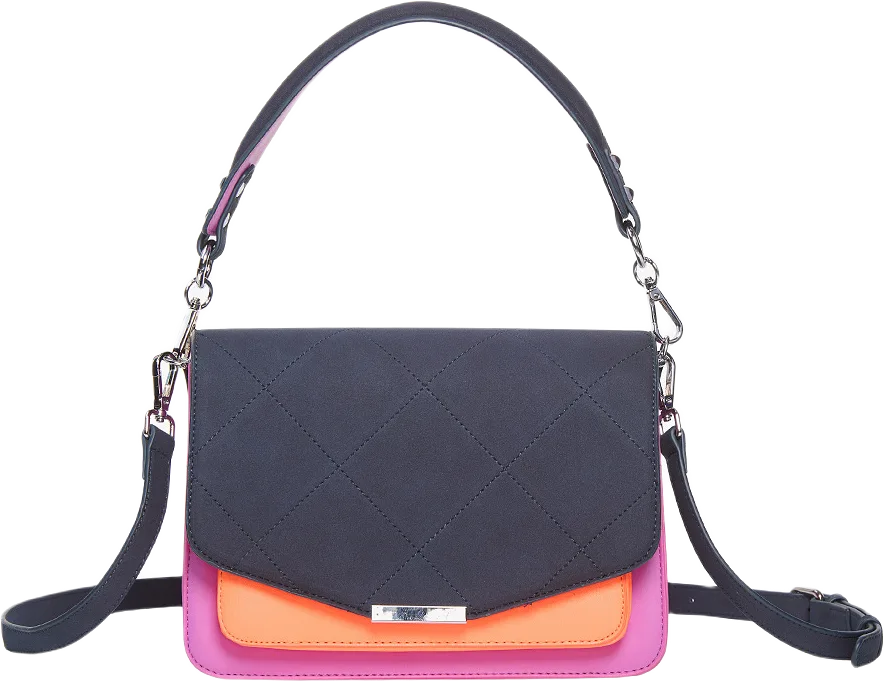 Blanca Bag Medium - Navy/neon Orange/fuscia