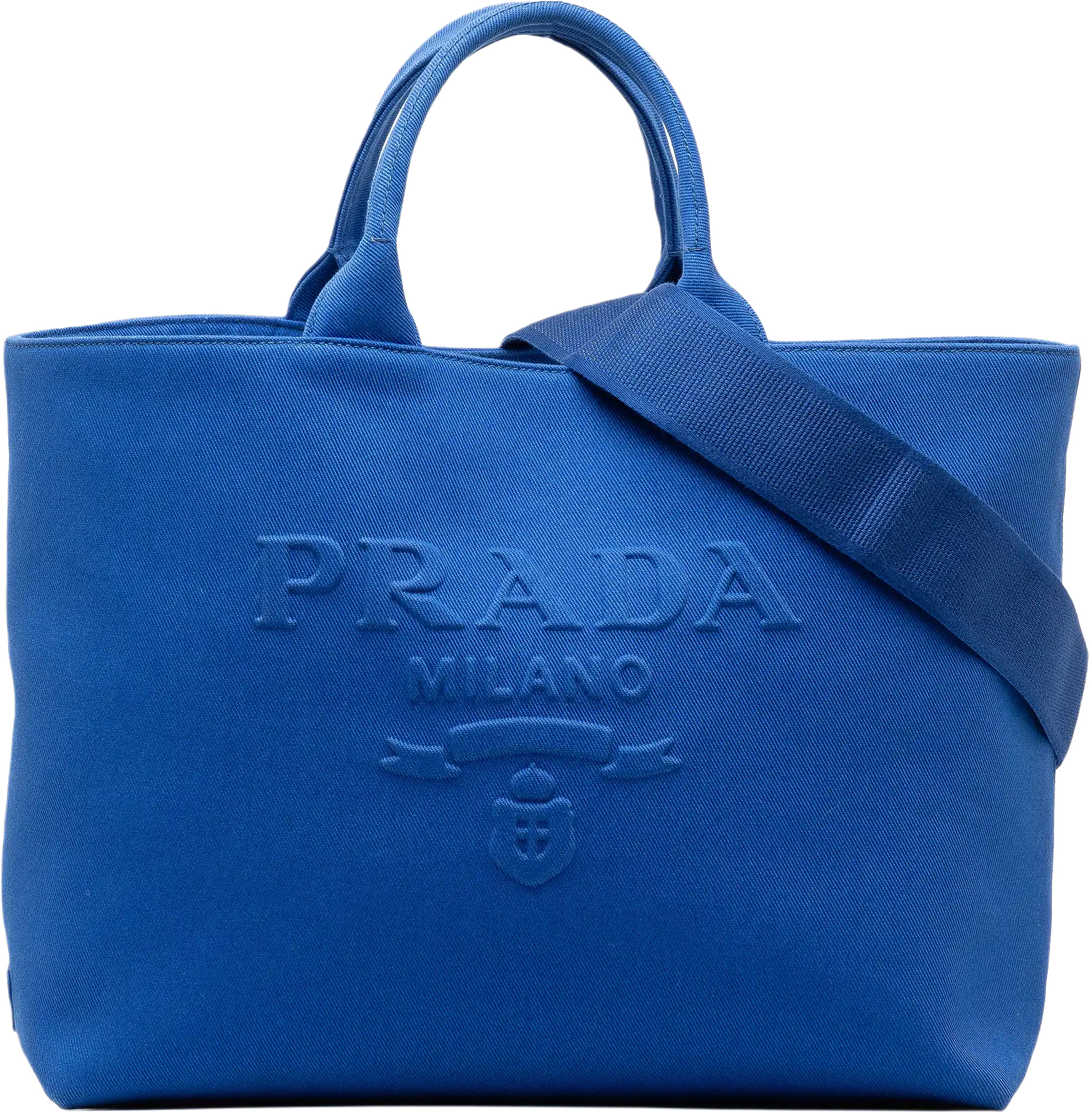 Prada Medium Canvas Logo Drill Satchel