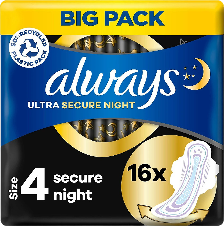 Ultra Secure Night (Storlek 4) Bindor Med Vingar 16 St