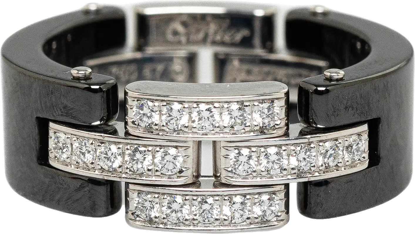 Cartier 18k Maillon Panthere Diamond Ring